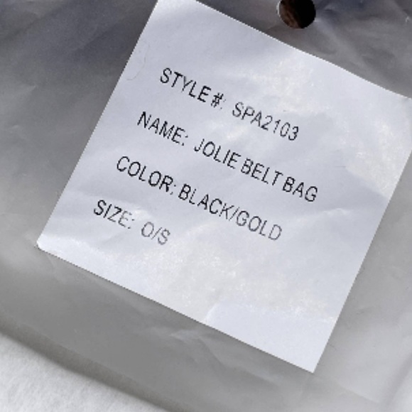 NWT Generation Love Tweed Windowpane Belt Bag Fanny Pack - Black and Gold - Picture 6 of 6